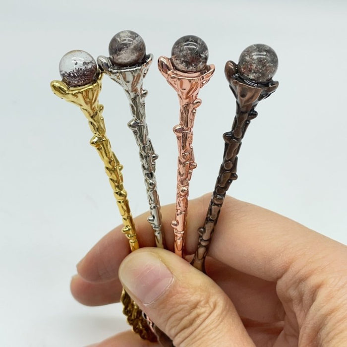 4 Colors Coffee Spoon With Garden Quartz Sphere Wholesale