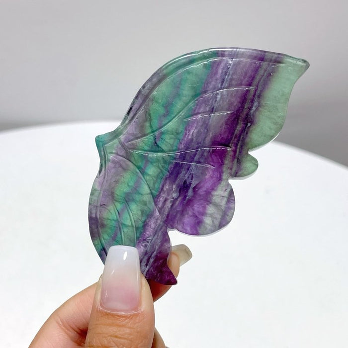 4 Pairs Beautiful Small Fluorite Symmetry Butterfly Wing With Stand