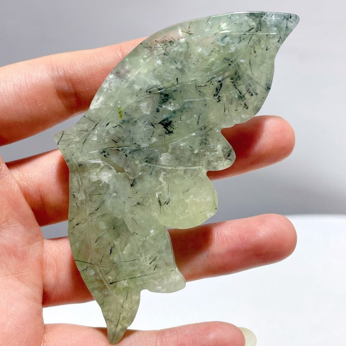 4 Pairs Prehnite Butterfly Wing With Stand