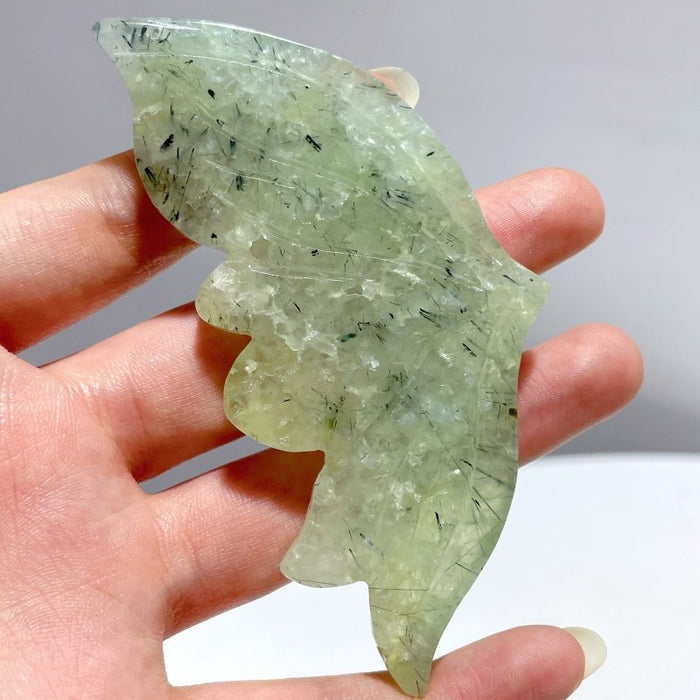 4 Pairs Prehnite Butterfly Wing With Stand