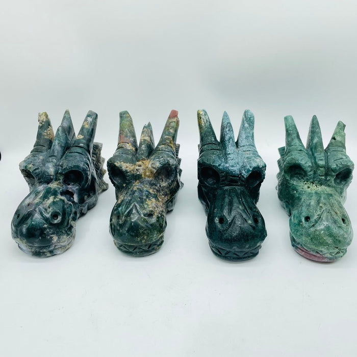 4 Pieces Beautiful Ocean Jasper Dragon Head