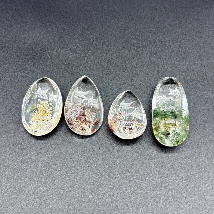 4 Pieces Butterfly Garden Quartz Inner Scene Carving