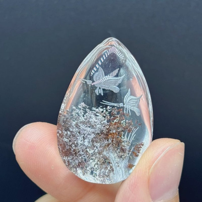 4 Pieces Butterfly Garden Quartz Inner Scene Carving