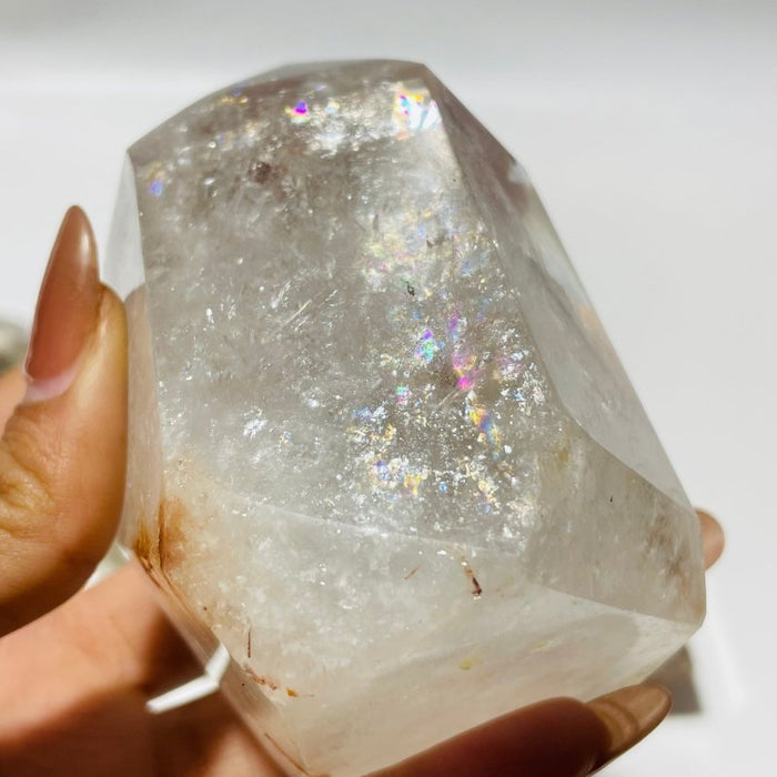 4 Pieces Clear Quartz With Mica Inclusion Polished Tower