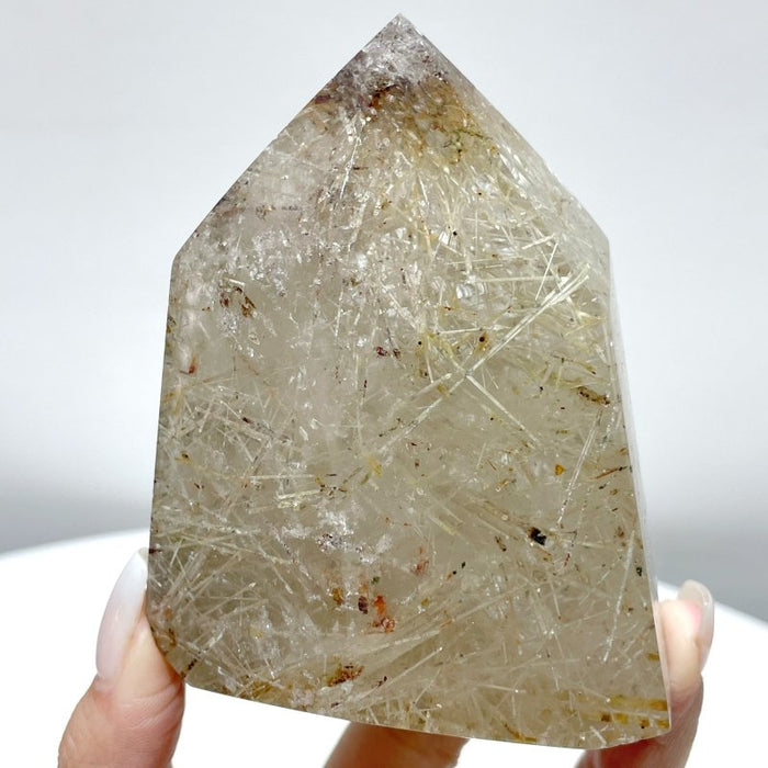 4 Pieces Clear Quartz With White Mica Tower