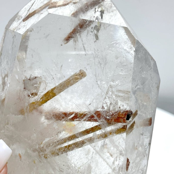 4 Pieces Clear Quartz With White Mica Tower