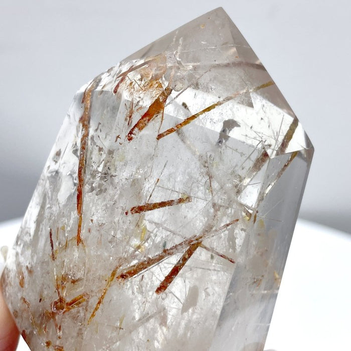 4 Pieces Clear Quartz With White Mica Tower