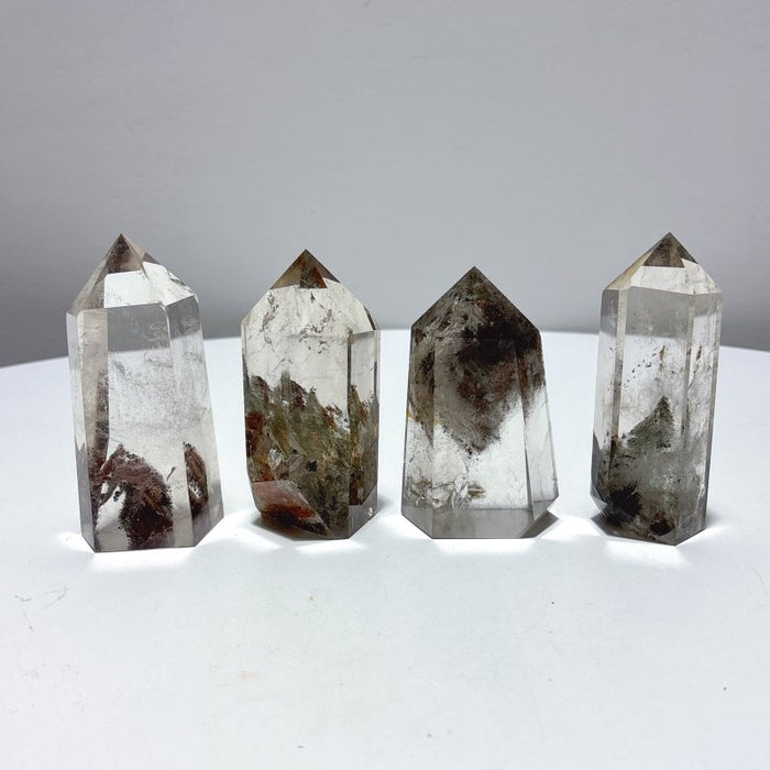 4 Pieces Garden Quartz Tower Points Lodolite