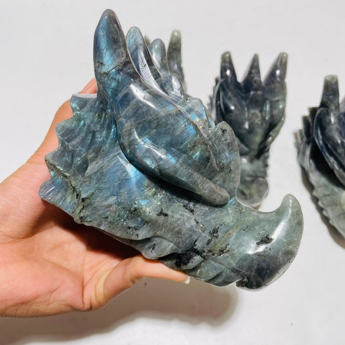 4 Pieces High Quality Labradorite Dragon Head