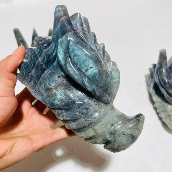 4 Pieces High Quality Labradorite Dragon Head