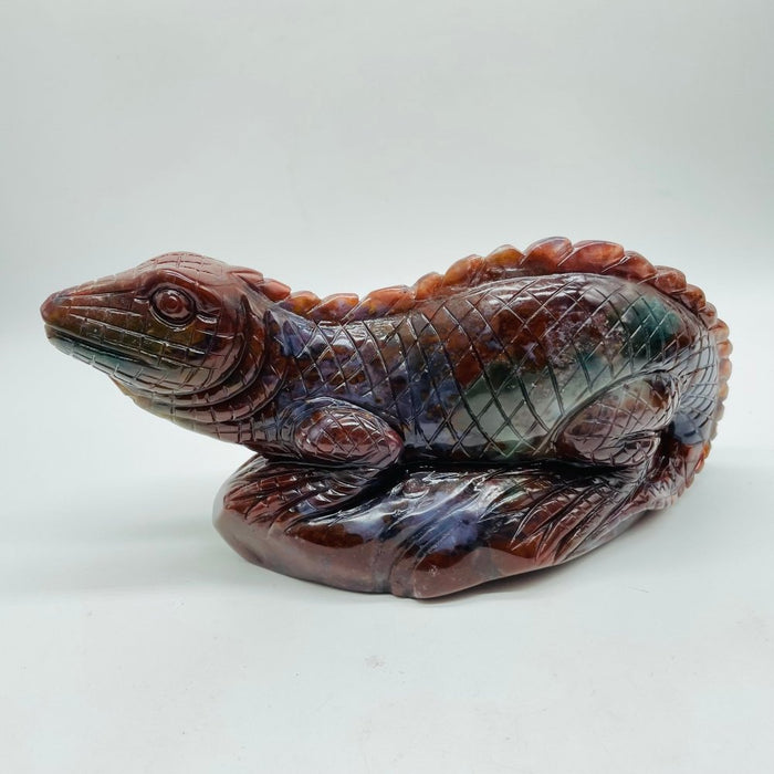 4 Pieces High Quality Ocean Jasper Lizard Carving