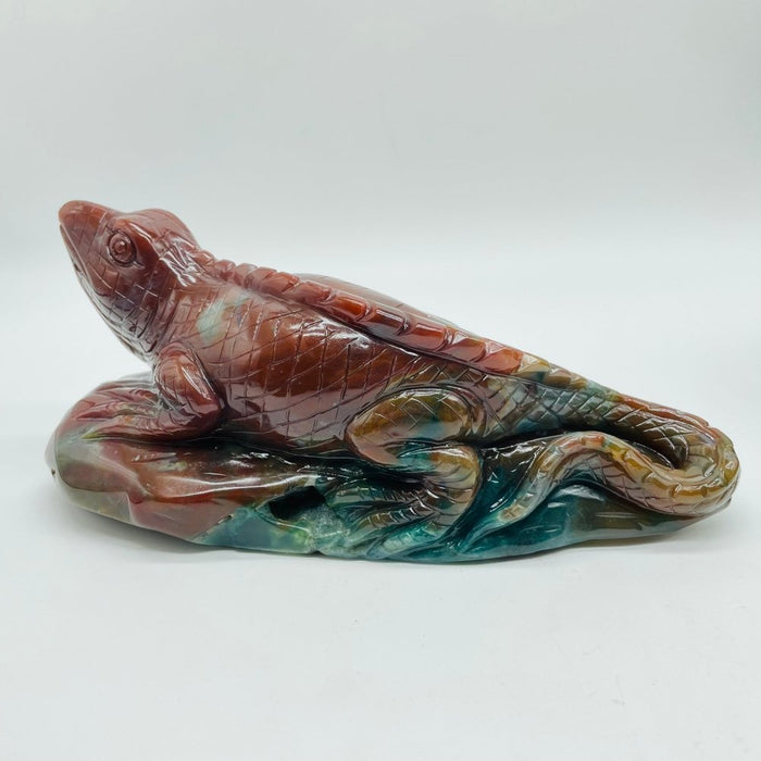 4 Pieces High Quality Ocean Jasper Lizard Carving