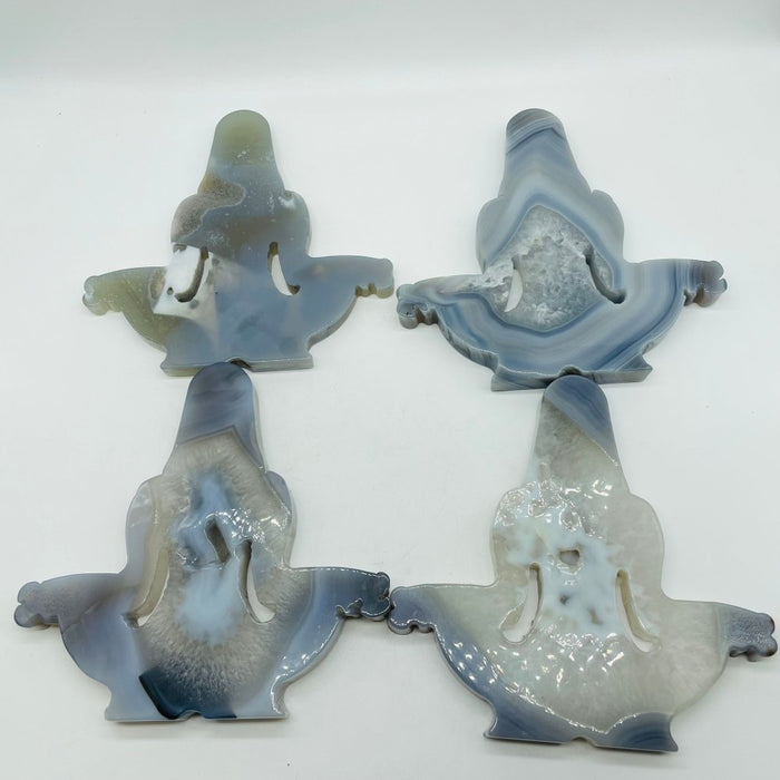 4 Pieces Large Agate Mother Earth Carving