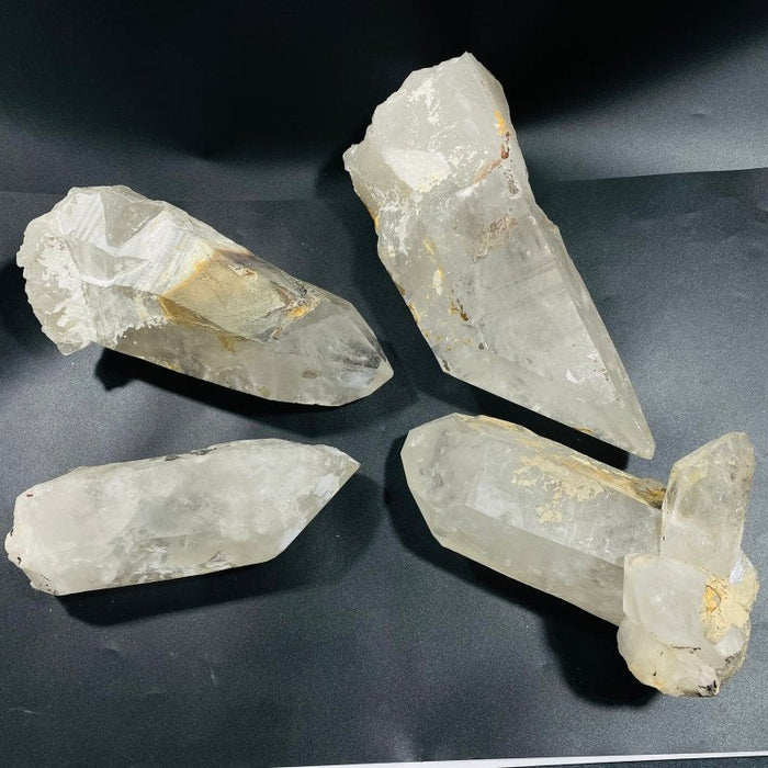 4 Pieces Large Clear Quartz Crystal Raw Points