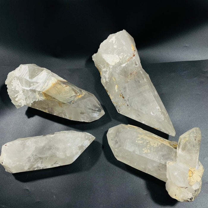 4 Pieces Large Clear Quartz Crystal Raw Points