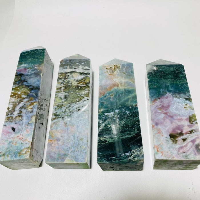 4 Pieces Large Ocean Jasper Tower