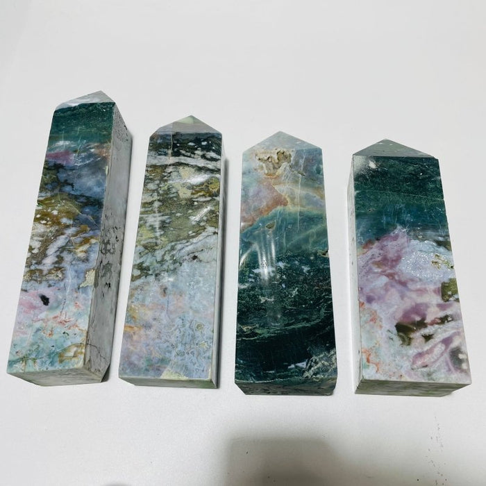 4 Pieces Large Ocean Jasper Tower