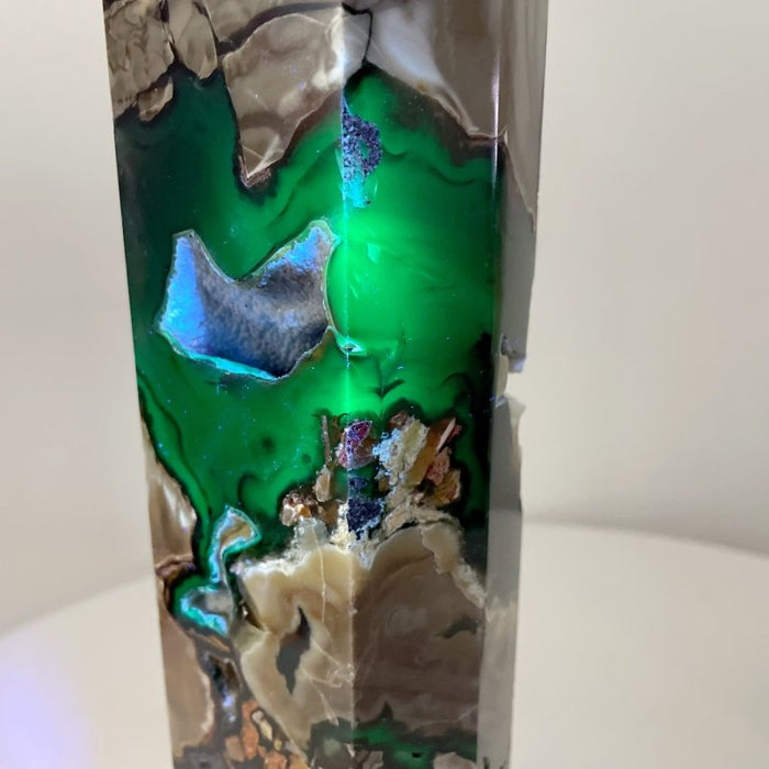 4 Pieces Large Volcano Agate Tower(UV-Reactive)