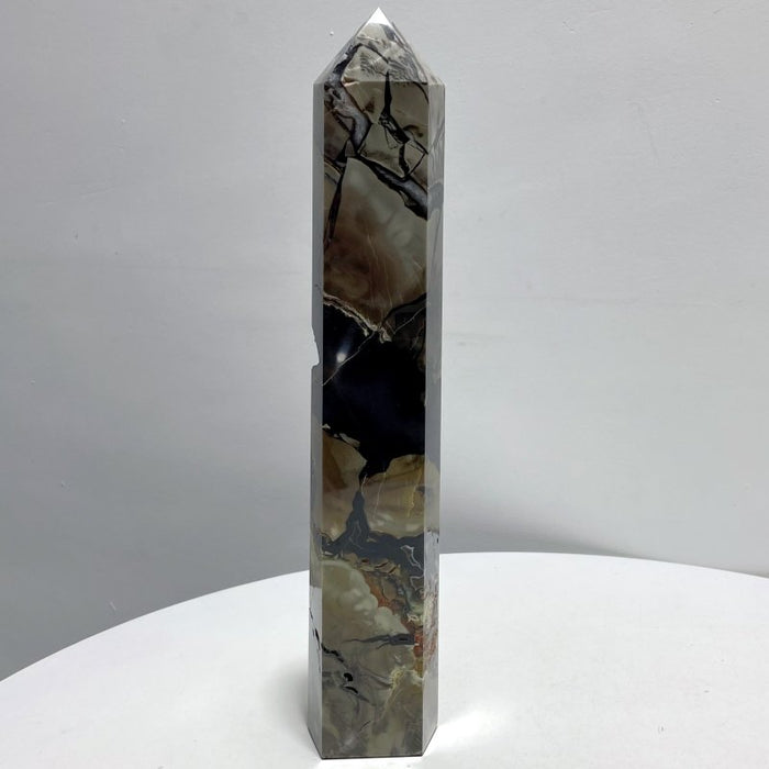 4 Pieces Large Volcano Agate Tower(UV-Reactive)