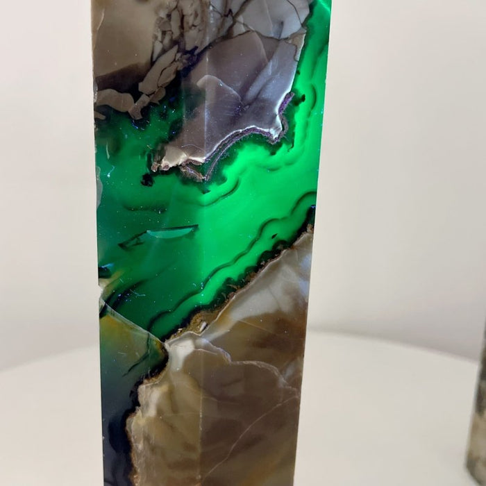 4 Pieces Large Volcano Agate Tower(UV-Reactive)