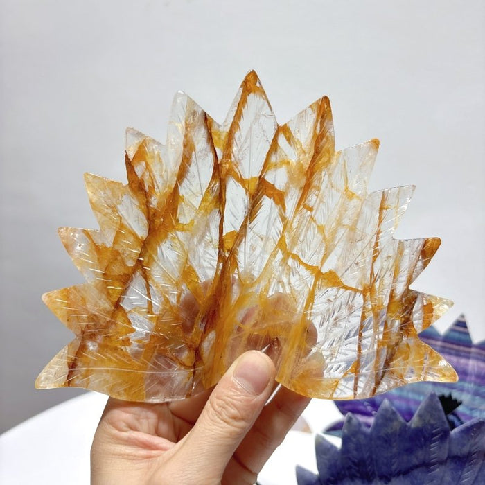 4 Pieces Peacock Shape Stone Carving With Stand Fluorite Amethyst Mixed Agate