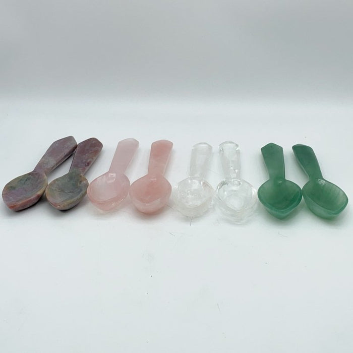 4 Types Spoon Carving Rose Quartz Green Aventurine Wholesale