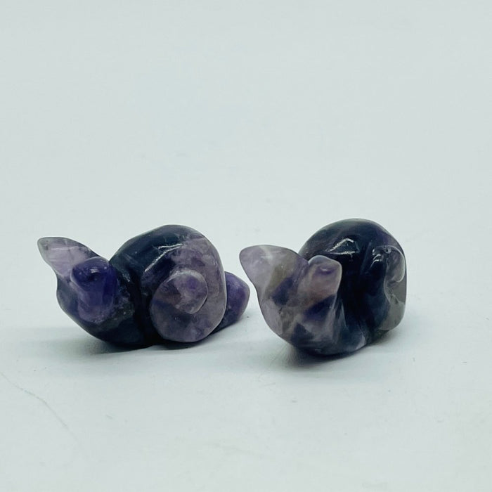 4 Types Mini Snail Carving Crystal Wholesale Howlite & Chevron Amethyst Sakura Agate