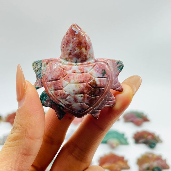 41 Pieces Colourful Ocean Jasper Sea Turtle Carving