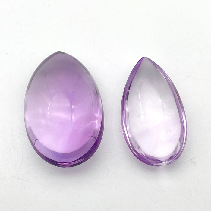 Top Quality 2 Pieces Clear Lavender Amethyst Teardrop Shape Pendant DIY Jewelry