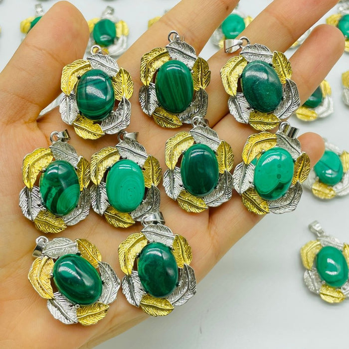 42 Pieces Malachite Charm Pendants