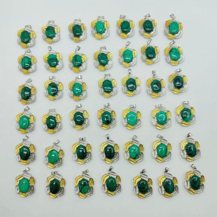 42 Pieces Malachite Charm Pendants