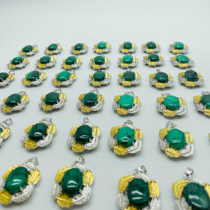 42 Pieces Malachite Charm Pendants
