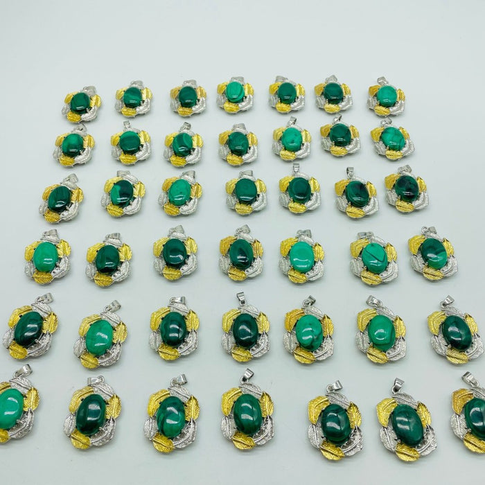 42 Pieces Malachite Charm Pendants