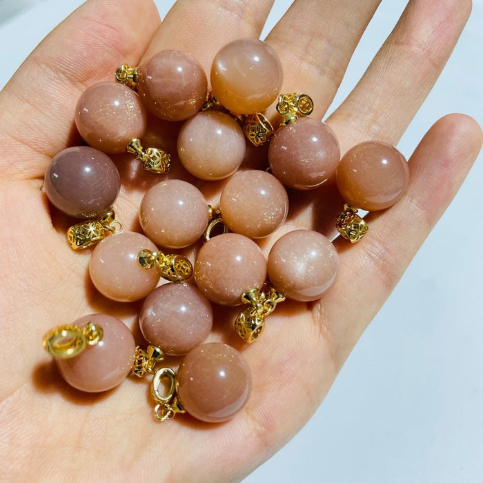 42 Pieces Sunstone Spheres Pendant