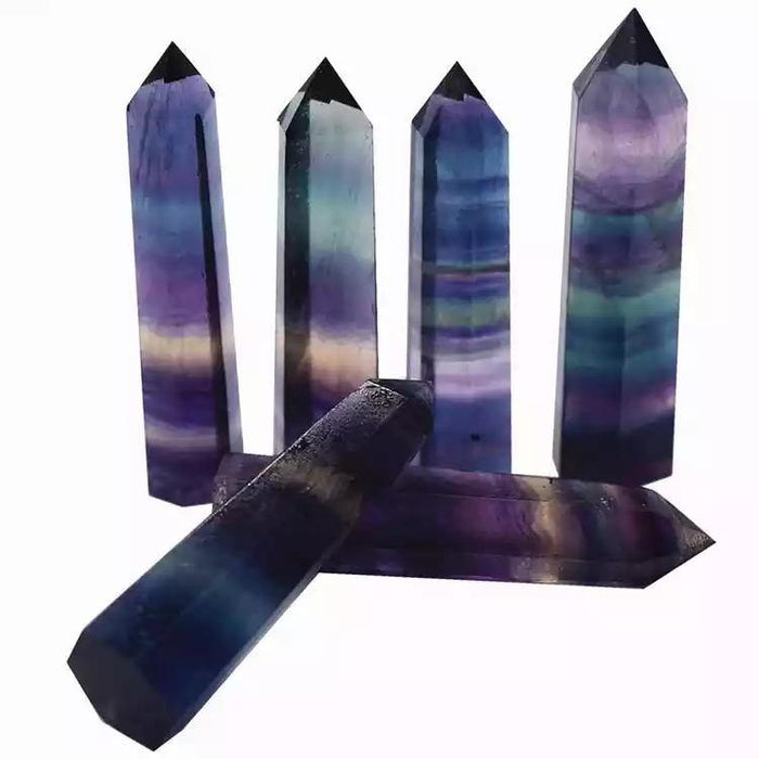 High Quality Rainbow Fluorite Crystal Point Tower Wand Wholesale