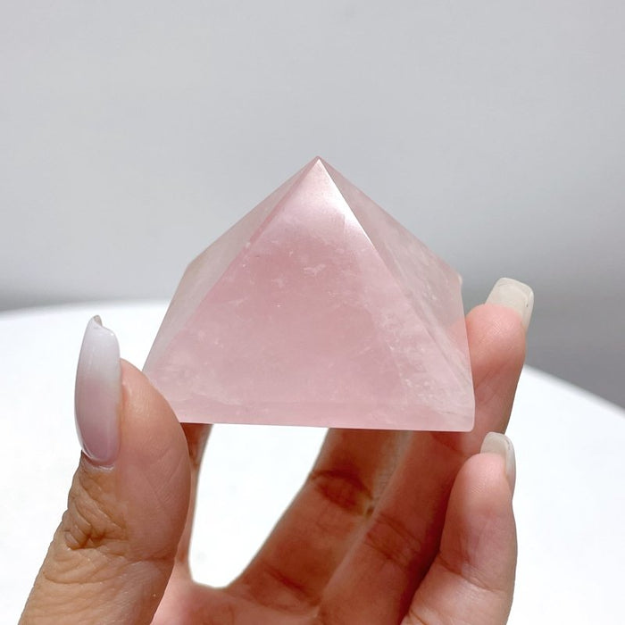 4.5cm(1.7in) Rose Quartz Pyramid Carving Wholesale