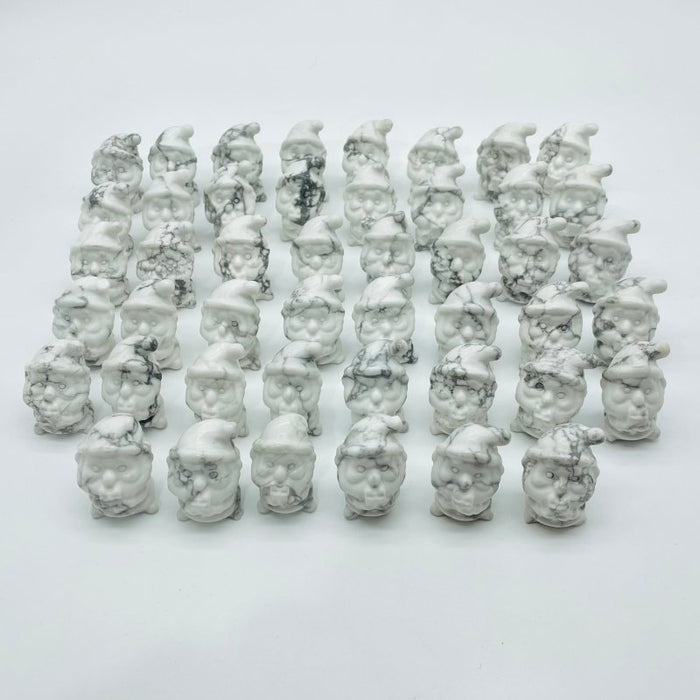 46 Pieces Howlite Christmas Santa Claus Carving Clearance(defective)