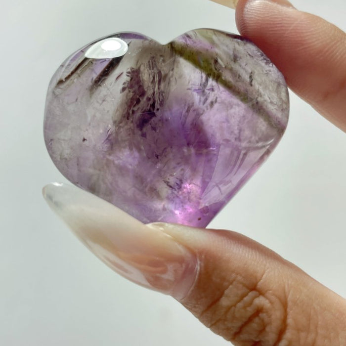 46 Pieces Small Amethyst Heart