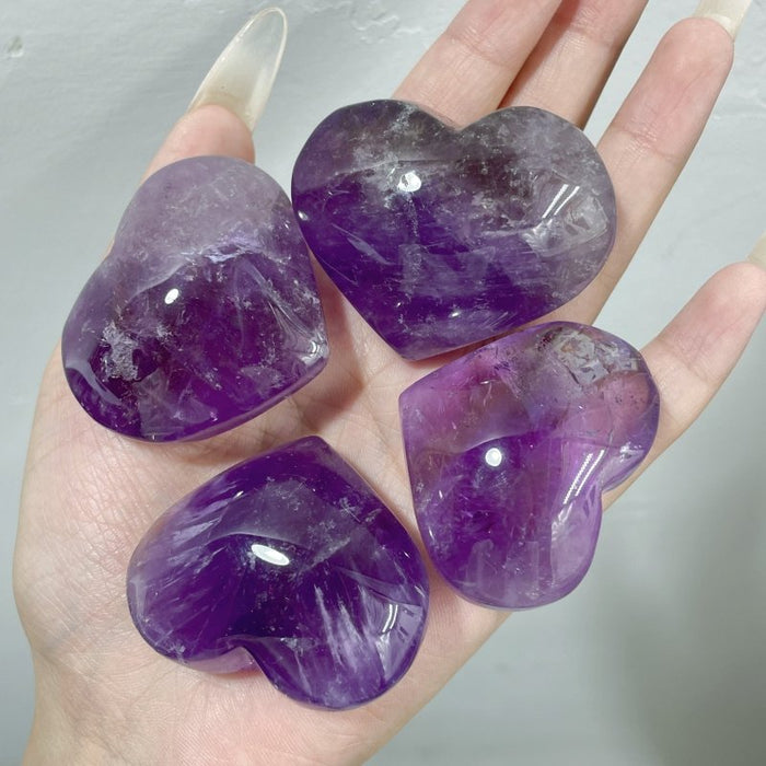 46 Pieces Small Amethyst Heart