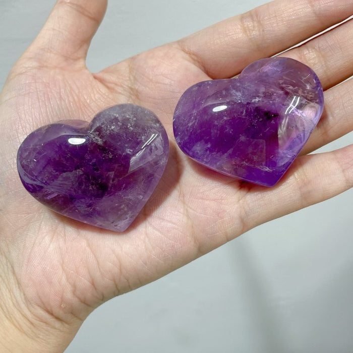 46 Pieces Small Amethyst Heart