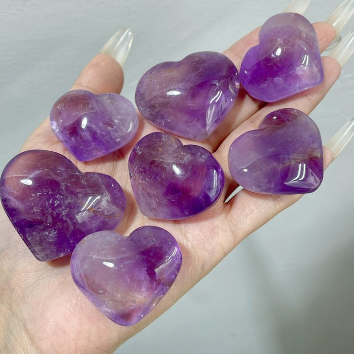 46 Pieces Small Amethyst Heart