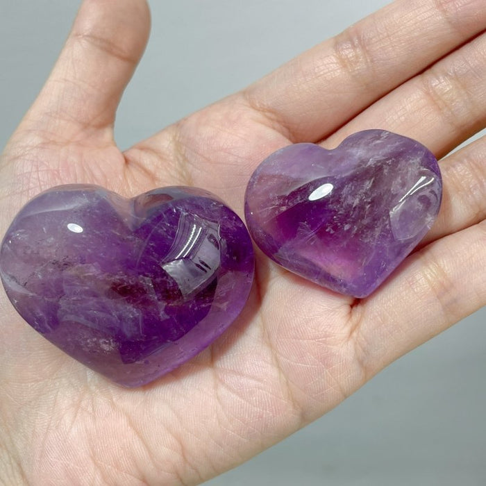 46 Pieces Small Amethyst Heart