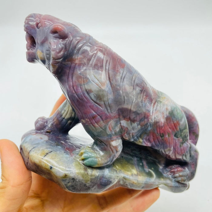 Beautiful High Quality Ocean Jasper Leopard Panther Carving