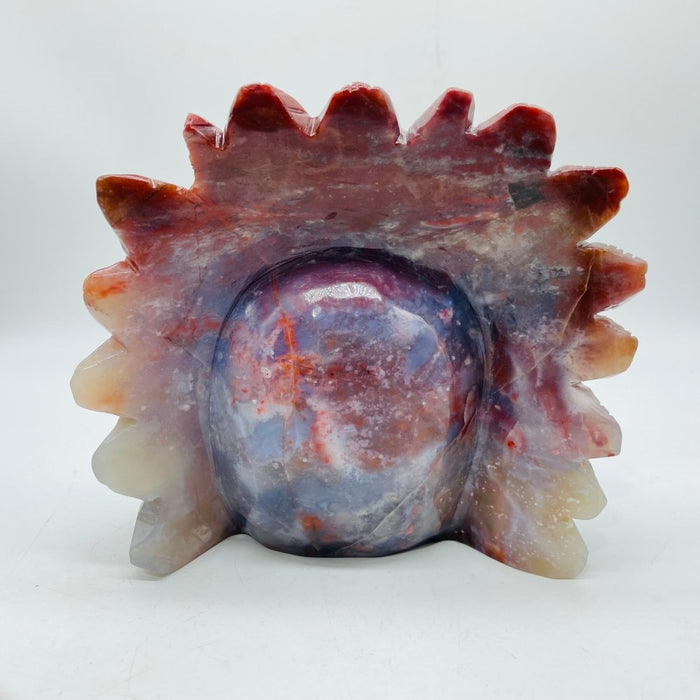 Unique Ocean Jasper Maya Skull Carving