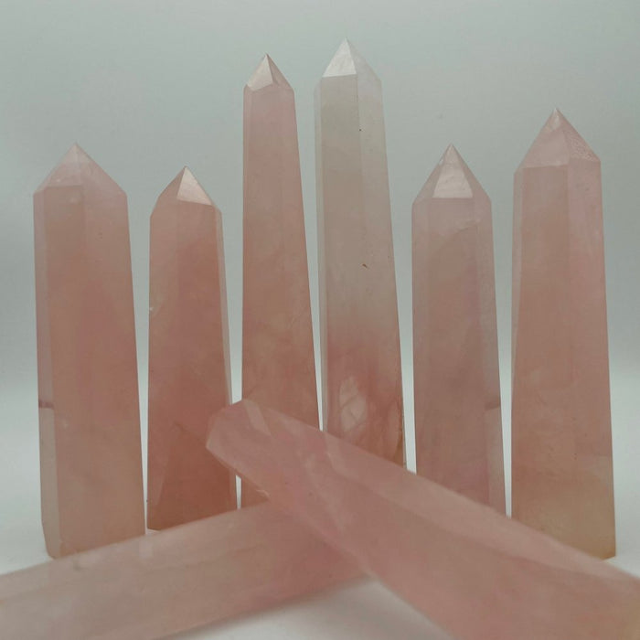 4.7-7in Rose Quartz Crystal Points Tower Wholesale