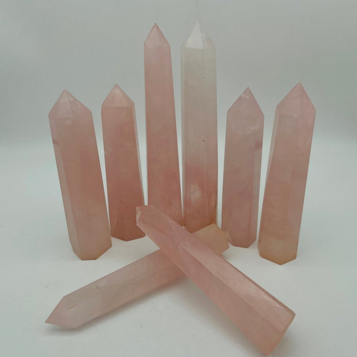 4.7-7in Rose Quartz Crystal Points Tower Wholesale