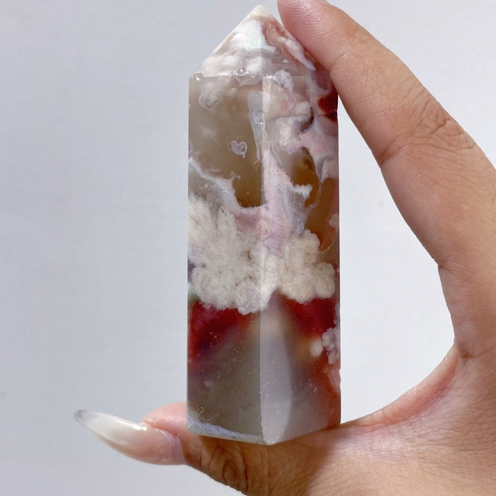47 Pieces Fat Sakura Flower Agate Tower Points
