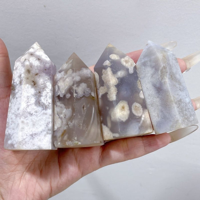 47 Pieces Fat Sakura Flower Agate Tower Points