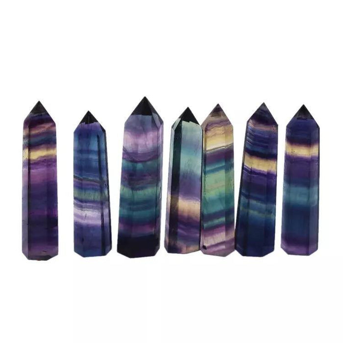 High Quality Rainbow Fluorite Crystal Point Tower Wand Wholesale