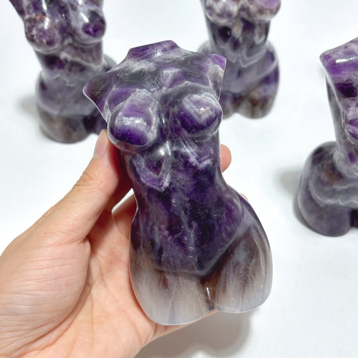 4.7in Large Chevron Amethyst Goddess Carving Wholesale